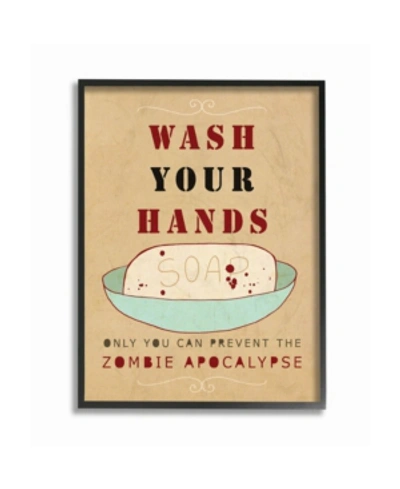 Stupell Industries Wash Your Hands To Prevent The Zombie Apocalypse Bath Typography, 11" L X 14" H In Multi