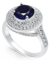 CHARTER CLUB PAVE STONE HALO RING IN FINE SILVER PLATE, CREATED FOR MACY'S