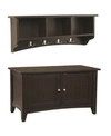 Alaterre Furniture Shaker Cottage Storage Coat Hook With Cabinet Bench Set In Chocolate