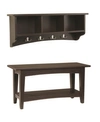 Alaterre Furniture Shaker Cottage Storage Coat Hook With Cabinet Bench Set In Chocolate