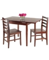 WINSOME PULMAN 3-PIECE SET EXTENSION TABLE WITH 2 LADDER BACK CHAIRS