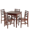 WINSOME PULMAN 5-PIECE EXTENSION TABLE WITH LADDER BACK CHAIRS SET