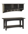 Alaterre Furniture Shaker Cottage Storage Coat Hook With Cabinet Bench Set In Charcoal
