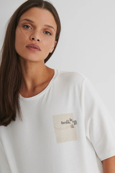 Emilie Malou X Na-kd Boxy Cotton T-shirt White