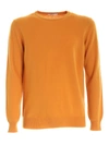 KANGRA CASHMERE PATCH PULLOVER IN CURRY COLOR