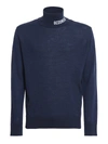 Gcds Embroidered Logo Rib-trimmed Jumper In Blue