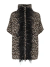 LE TRICOT PERUGIA TRICOT EFFECT CARDIGAN IN BLACK BROWN AND WHITE
