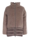 ADD ADD WOOL AND MOHAIR DETAIL DOWN JACKET IN BROWN