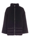 ADD ADD WOOL AND MOHAIR DETAIL DOWN JACKET IN BLACK