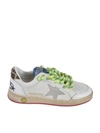 GOLDEN GOOSE BALL STAR SNEAKERS IN WHITE AND ANIMALIER