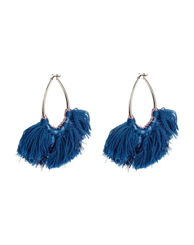 Missoni Fringe-embellished Hoop Earrings In Blue