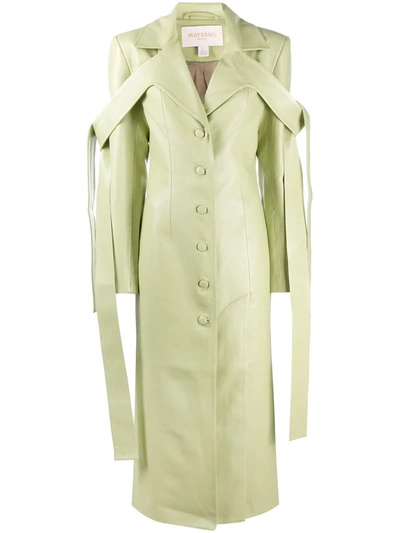 Materiel Draped Button-up Coat In Green