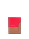 MARNI CONTRAST CALF LEATHER FOLDED WALLET