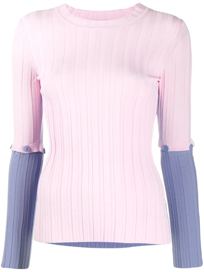 Sjyp Detachable-sleeve Bi-colour Top In Pink