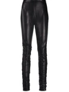 DOROTHEE SCHUMACHER LEATHER-EFFECT RUCHED LEGGINGS