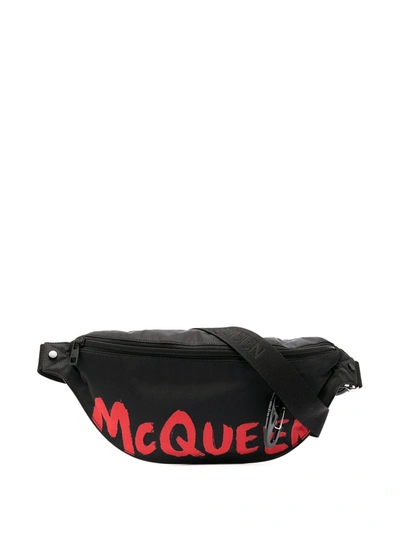 Alexander Mcqueen Black Painted Belt Bag