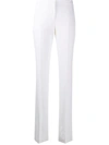 Alexander Mcqueen Leaf-crepe Long Cigarette Trousers In White