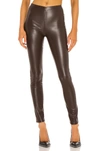 Rag & Bone Nina High Waist Pull On Faux Leather Skinny Pants In Dark Brown