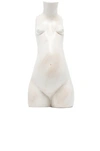 Anissa Kermiche Neutral Tit For Tat Short Earthenware Candlestick In Marble