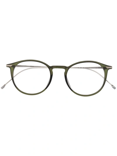 Hugo Boss Round Frame Glasses In Grün