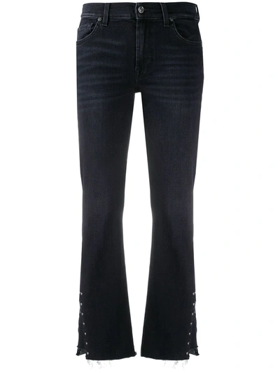 7 For All Mankind The Straight Mid-rise Straight Jeans In Jet Black