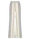 Monse Striped Cotton And Linen-blend Wide-leg Pants In White