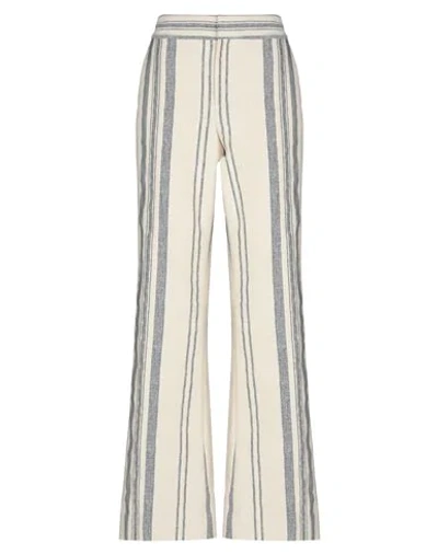 Monse Striped Cotton And Linen-blend Wide-leg Pants In White