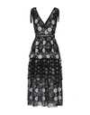 Self-portrait Tiered Crochet And Grosgrain-trimmed Sequined Tulle Midi Dress In Black