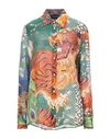 Dsquared2 Jungle Print Silk Shirt In Green