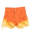 DENIMIST DENIMIST WOMAN DENIM SHORTS ORANGE SIZE 26 COTTON