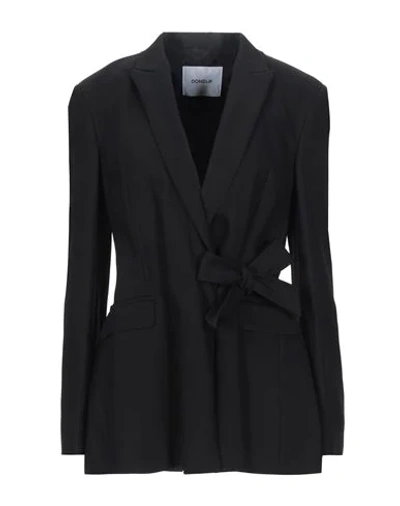 Dondup Bow Detailed Crepe Blazer In Black