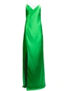 Michelle Mason Cross-strap Silk Wrap Gown In Green
