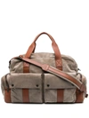 BRUNELLO CUCINELLI LEATHER MULTI-POCKET HOLDALL