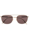 Tom Ford Jake 56mm Rose Gold Navigator Sunglasses In Gold