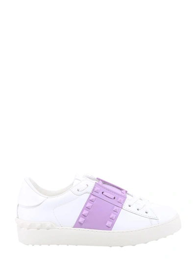 Valentino Garavani 20mm Rockstud Untitled Leather Trainers In Purple