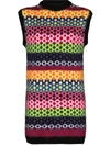 AGR SLEEVELESS MULTI-PATTERN KNIT DRESS