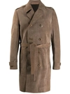 SALVATORE SANTORO LEATHER TRENCH COAT