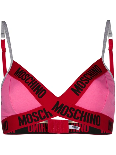 Moschino Colour Block Triangle Bra In Pink