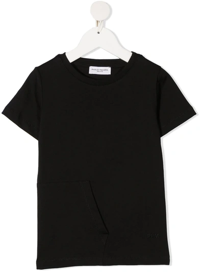 Paolo Pecora Teen Pocket-detail Cotton T-shirt In Black