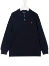 Polo Ralph Lauren Logo-patch Polo Shirt In Blue