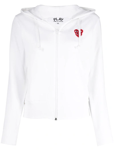 COMME DES GARÇONS PLAY LOGO-MOTIF ZIP-UP HOODIE
