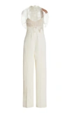 DANIELLE FRANKEL WOMEN'S DELILAH TULLE AND LACE-TRIMMED CADY JUMPSUIT