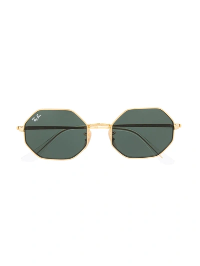 Ray-ban Junior Hexagon-frame Tinted Sunglasses In Gold