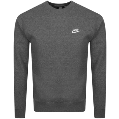 Nike Club Essentials Crew Neck Sweatshirt In Charcoal Heather-grey