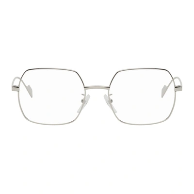 Balenciaga Silver Square Glasses In 039 Silver