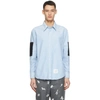 THOM BROWNE BLUE OXFORD ELBOW PATCH SHIRT
