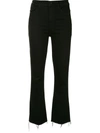 Mother Hustler Ankle-crop Kick Flare Jeans In Black