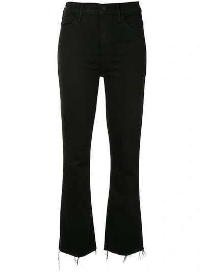 Mother Hustler Ankle-crop Kick Flare Jeans In Black