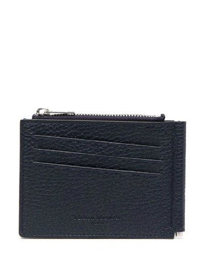 Maison Margiela Stitch-detail Leather Wallet In Blue