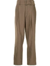 VINCE BELTED HIGH-WAIST TROUSERS